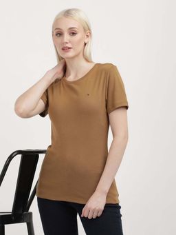 Tommy Hilfiger - Womens Brown Color T-Shirt