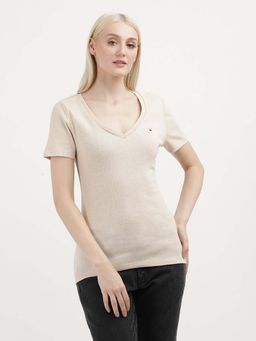 Tommy Hilfiger - Womens Beige Color T-Shirt