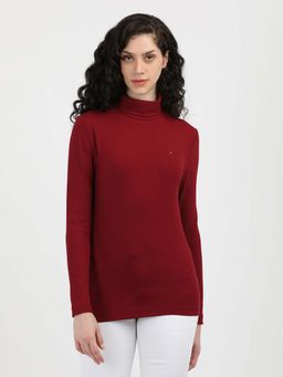 Tommy Hilfiger - Womens Maroon Color T-Shirt