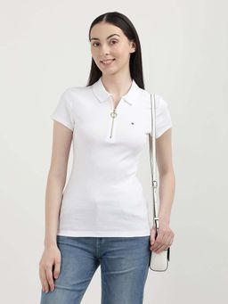 Tommy Hilfiger - Womens White Color Polo T-Shirt