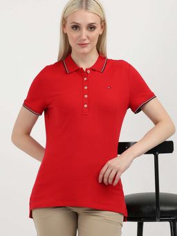 Tommy Hilfiger - Womens Red Color Polo T-Shirt
