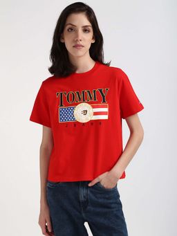 Tommy Hilfiger - Womens Red Color T-Shirt