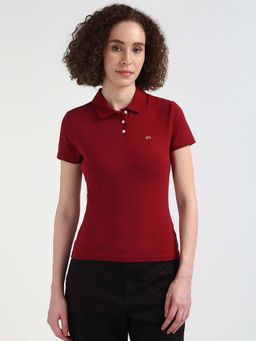 Tommy Hilfiger - Womens Maroon Color Polo T-Shirt