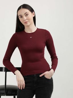 Tommy Hilfiger - Womens Maroon Color T-Shirt
