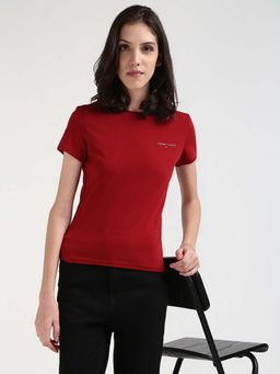 Tommy Hilfiger - Womens Red Color T-Shirt