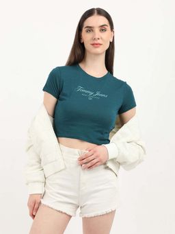 Tommy Hilfiger - Womens Teal Color T-Shirt