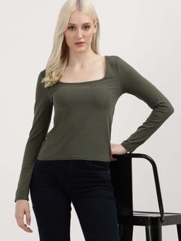 Tommy Hilfiger - Womens Green Color T-Shirt