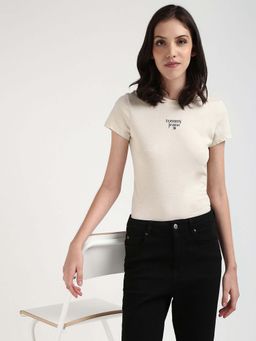 Tommy Hilfiger - Womens Beige Color T-Shirt