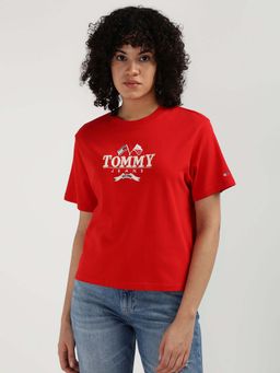 Tommy Hilfiger - Womens Red Color T-Shirt