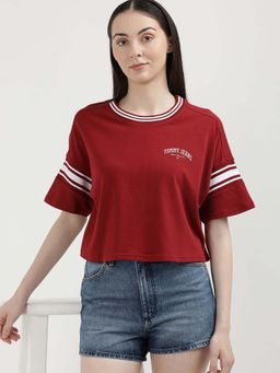 Tommy Hilfiger - Womens Red Color T-Shirt