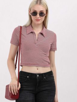 Tommy Hilfiger - Womens Red Color Polo T-Shirt