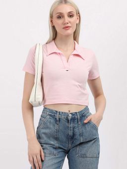 Tommy Hilfiger - Womens Pink Color Polo T-Shirt