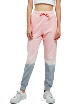 The Souled Store - Solids Pink and Grey Ombre Women Breezy Joggers