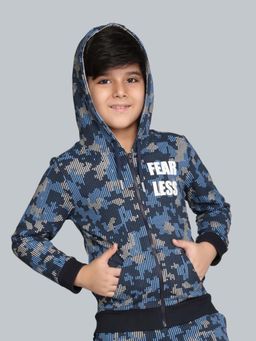 PLUM TREE - Multi-Color Hooded Full Sleeves Zipper Jacket