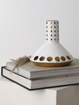 Bonhomie - White and Gold Ceramic Vase