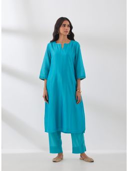 SMRITI GUPTA - Chanderi Turquoise Kurta