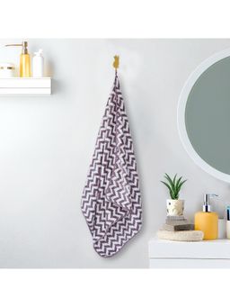 Voncasa - Von Casa Polyester Purple & White Bath Towel