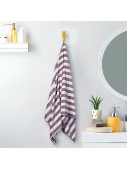 Voncasa - Von Casa Polyester Light Purple & White Bath Towel
