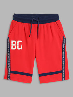 Blue Giraffe - Boys Multicolor Printed Straight Fit Mid-Rise Shorts