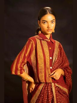 Banana Labs - Illume Rift Maroon Collar Blouse