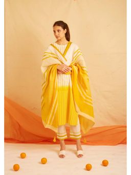 Banana Labs - Women Banana Yellow Macro Striped Dupatta