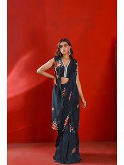 ISHA GUPTA TAYAL - Embroidered Pre-draped Saree with Stitched Blouse & Jacket