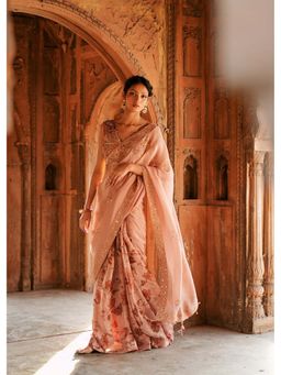 ISHA GUPTA TAYAL - Zardozi Embellished Saree with Stitched Blouse & Petticoat