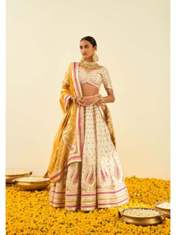 Sheetal Batra - Shahnaz Ivory Lehenga With Blouse And Dupatta