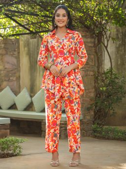 Rain & Rainbow - Women Multi Abstract Printed Co-Ord (Set of 2)