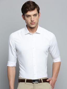 SHOWOFF - Men's Spread Collar Solid White Classic Shirt