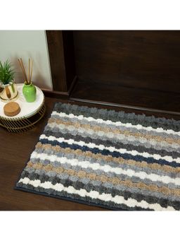 EZ Life - Elegance Microfibre Grays Stripes Floor & Bath Mat (L 80 x W 50 cms)
