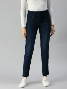 SHOWOFFFF - Women Clean Look Blue Super Skinny Fit Denim Jeans