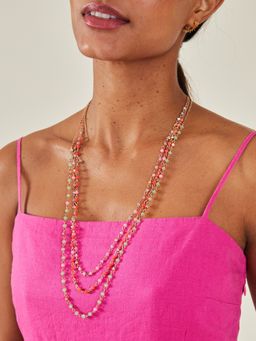Accessorize London - Women Multi Longline Layered Facet Bead Necklace