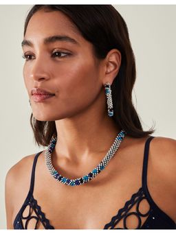 Accessorize London - Women Blue Large Beaded Necklace