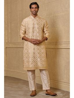 TASVA - Peach Printed Mandarin Neck Printed Kurta with Pyjama