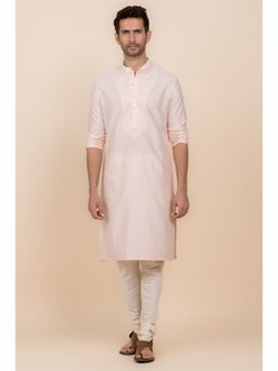 TASVA - Pink Embroidered Mandarin Neck Thread Work Kurta with Churidar