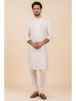 TASVA - Pink Embroidered Mandarin Neck Thread Work Kurta with Churidar