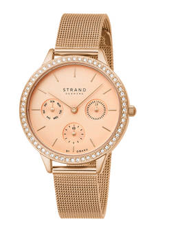 Strand by Obaku - Lynn Rose Gold Dial Multifunction Watch For Women (S704LMVVMV)