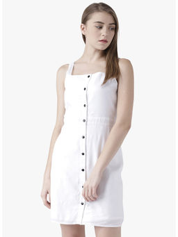 Dodo & Moa - Women White Solid Mini Dress