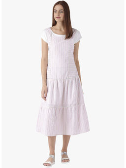 Dodo & Moa - Women Pink Solid Midi Dress