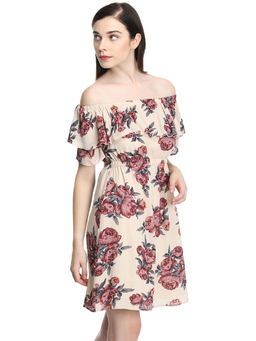 Dodo & Moa - Women Peach Floral Mini Dress
