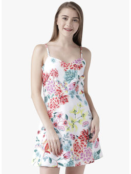 Dodo & Moa - Women White Floral Mini Dress