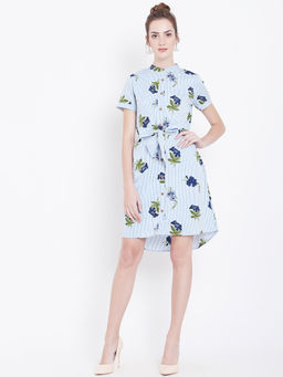 Dodo & Moa - Women Blue Floral Mini Dress
