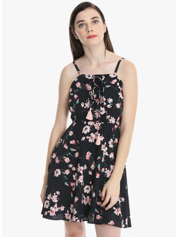 Dodo & Moa - Women Black Floral Mini Dress