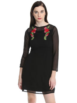 Dodo & Moa - Women Black Floral Mini Dress