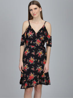 Dodo & Moa - Women Black Floral Mini Dress