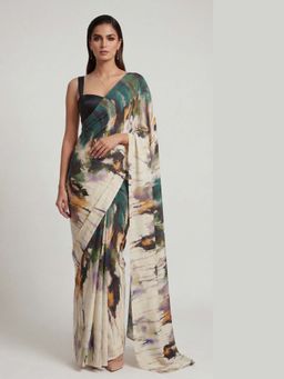 Ellemora - Forest Fade Saree with Stitched Blouse with Stitched