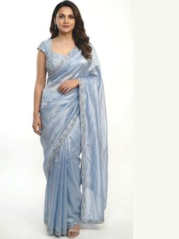 Ellemora - Icy Flora Saree with Stitched Blouse with Stitched