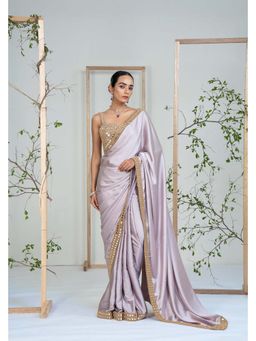 Ellemora - Lilac Lustre Saree with Stitched Blouse with Stitched