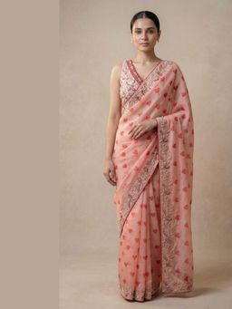 Ellemora - The Blush Crush Saree with Stitched Blouse with Stitched